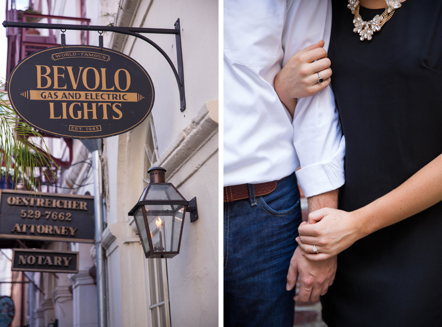 Emily + Scott, Engaged in the CBD, New Orleans, shot by Erika Parker Photography.